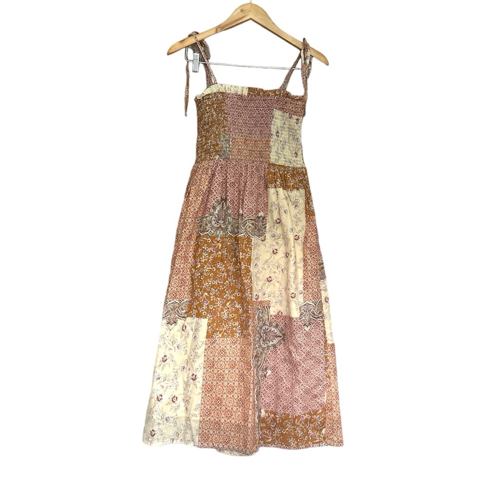 Moodie Patchwork Patterned Dress Whimsical Smocke… - image 2